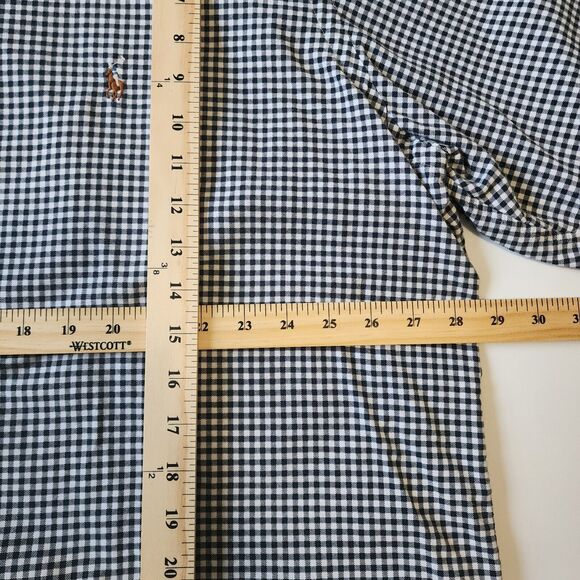 Ralph Lauren Button Shirt Mens 2XLT Black White Plaid Long Sleeve Long Arms Tall - Picture 6 of 9